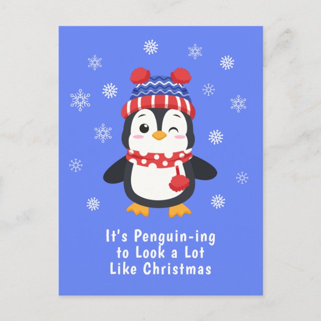 Funny Penguin Pun Weihnachten (Vorderseite)