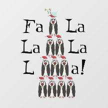 Funny Penguin Pyramid Weihnachtsbaumfenster Klamme