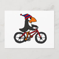 Funny Penguin Reiten Rotes Rad