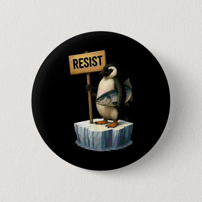 Funny Penguin Resist Cool Penguins Residenz Button (Vorderseite)