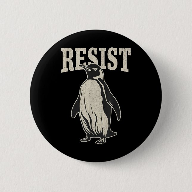 Funny Penguin Resist Cool Penguins Residenz Button (Vorderseite)
