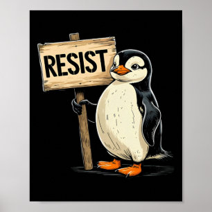 Funny Penguin Resist Coole Pinguine Residenz 1 Poster
