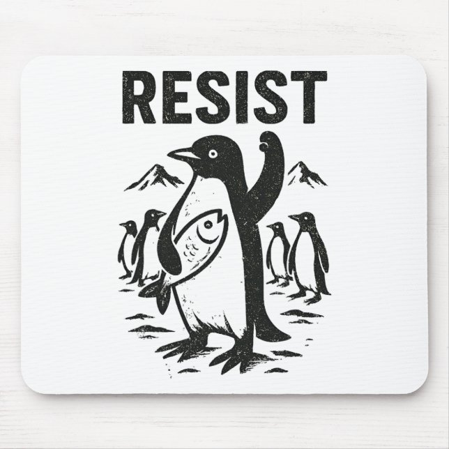 Funny Penguin Resist Vintages Design Mousepad (Vorne)