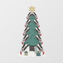 Funny Penguins Weihnachtsbaum Fensteraufkleber