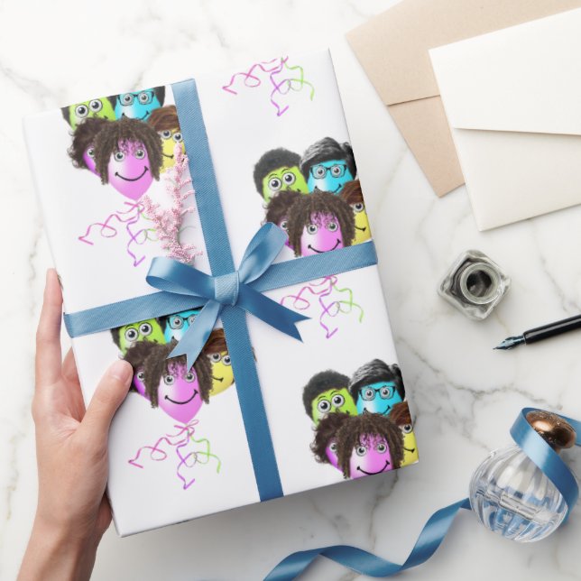 Funny People Birthday Balloon Group Geschenkpapier (Schenken)