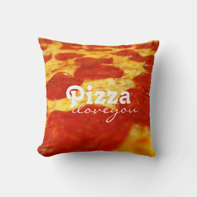 Funny Pepperoni Käse Pizza Addict Fast Food Kissen (Vorderseite)
