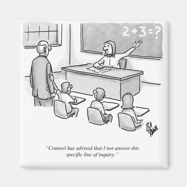 Funny Percenters Classroom Lawyer Cartoon Spaß Magnet (Vorne)