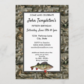 Funny Perch Fischen Männer Camouflage Geburtstag E Einladung