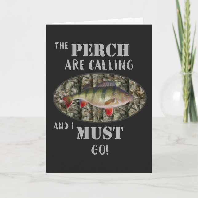 Funny Perch Fishing Gruß Geburtstagskarte Karte (Vorderseite)