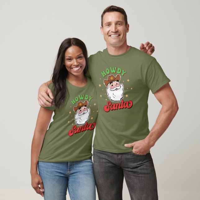 Funny Père Noël Cowboy Texas Christmas T-Shirt (Unisexe)