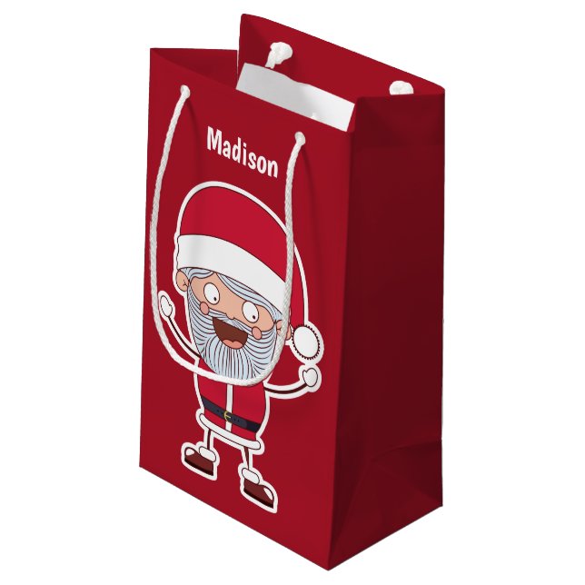 Funny Père Noël personnalisé nom et couleurs sacs  (Dos Angle)