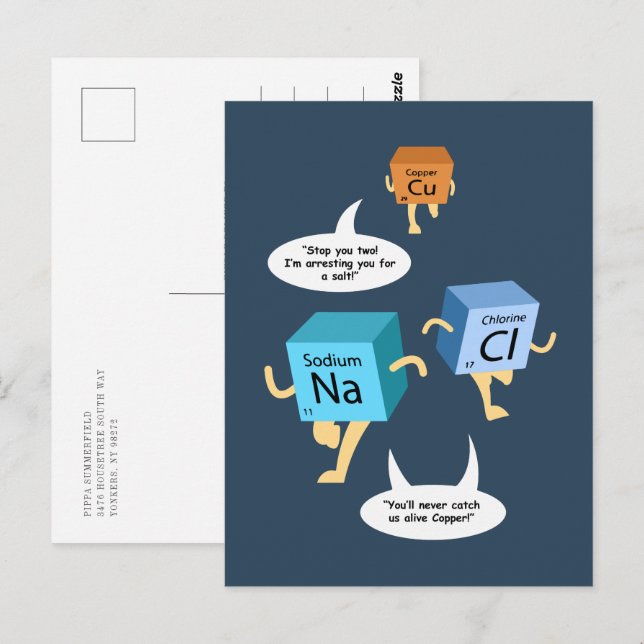 Funny Periodic Table Chemistry Spaß Birthday Gag Postkarte (Vorne/Hinten)