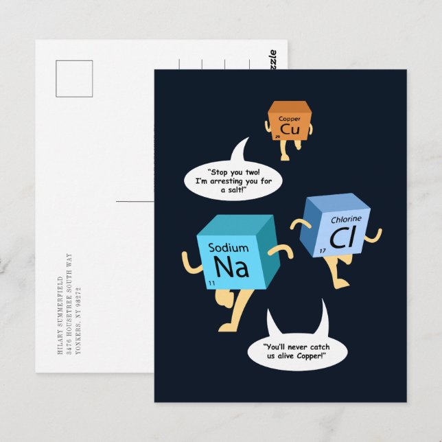 Funny Periodic Table Chemistry Spaß Custom Postkarte (Vorne/Hinten)
