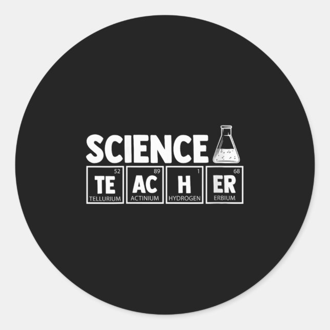 Funny Periodic Table Science Teacher Nerd C Runder Aufkleber (Vorderseite)
