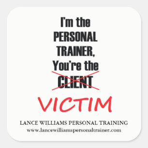 Funny Personal Trainer Fitness Gym Business Quadratischer Aufkleber