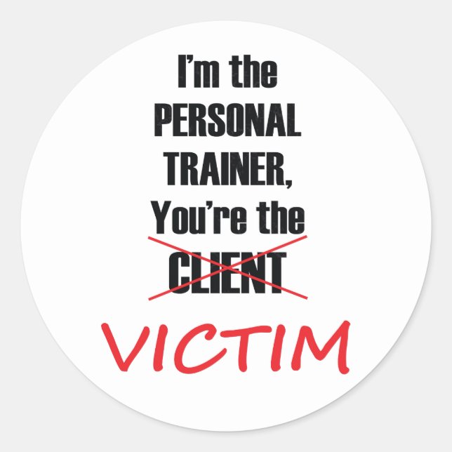 Funny Personal Trainer Fitness Gym Stickers (Vorderseite)