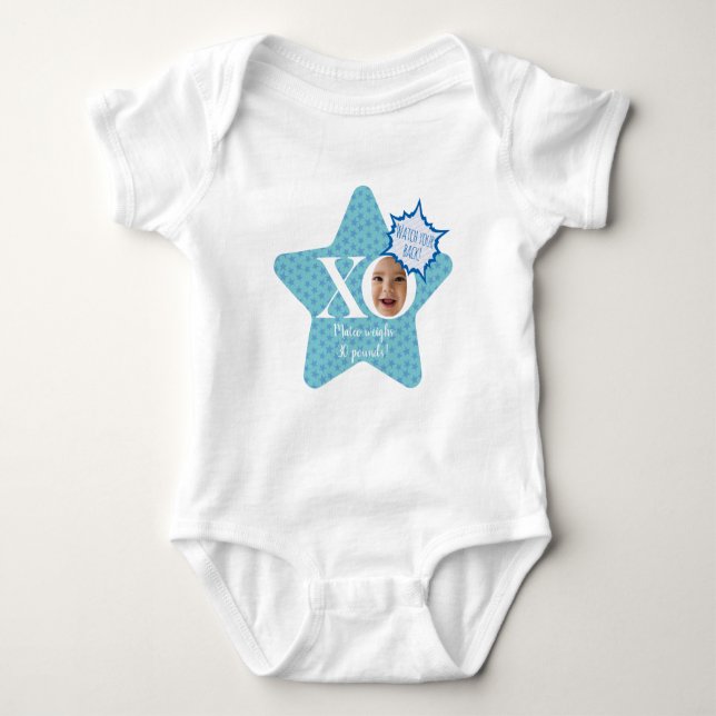 Funny Personalisiert Baby Body Anzug | XO-Stern Baby Strampler (Vorderseite)