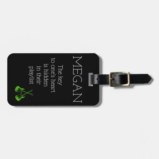 Funny Personalisiert Bag Aufmerksamkeit für Gitarr Gepäckanhänger (Vorderseite horizontal)