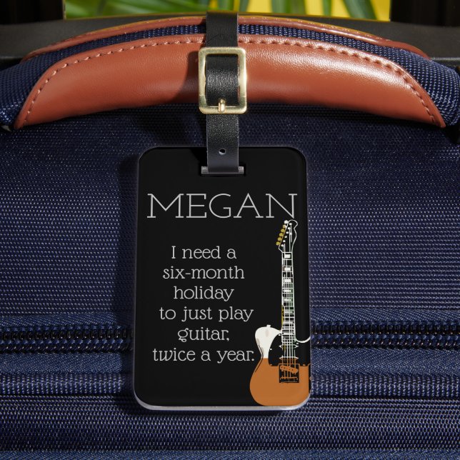 Funny Personalisiert Bag Aufmerksamkeit für Gitarr Gepäckanhänger (Vorderseite Insitu 2)