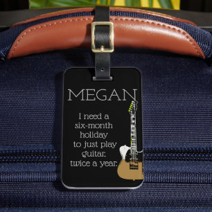 Funny Personalisiert Bag Aufmerksamkeit für Gitarr Gepäckanhänger