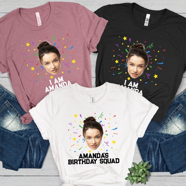 Funny Personalisiert Birthday Party Custom Foto Tri-Blend Shirt (Von Creator hochgeladen)