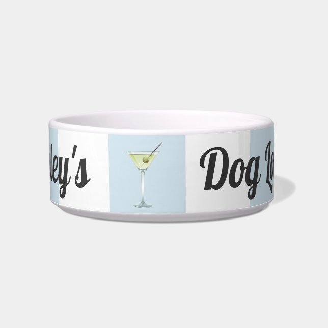 Funny Personalisiert Blue Stripes Dog Lounge Napf (Vorderseite)