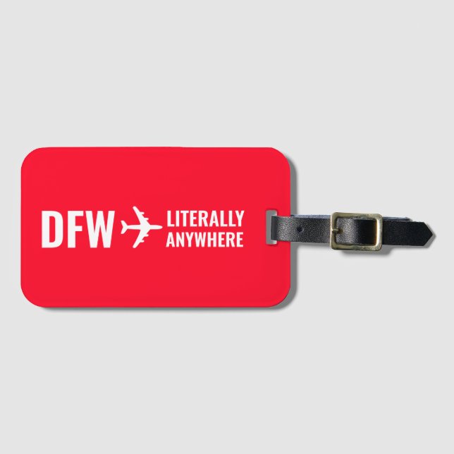 Funny Personalisiert Bright Red Custom Travel Love Gepäckanhänger (Vorderseite (Horizontal))