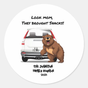 Funny Personalisiert Camping Bear Family Wiederseh Runder Aufkleber