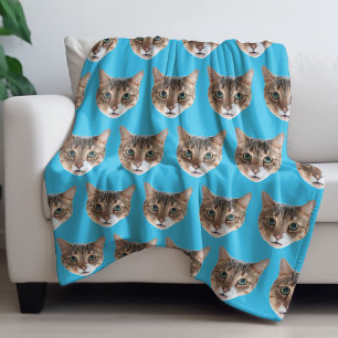 Funny Personalisiert Cat Face Fleece Blanket