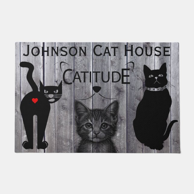 Funny Personalisiert Catitude Fußmatte (Vorderseite)