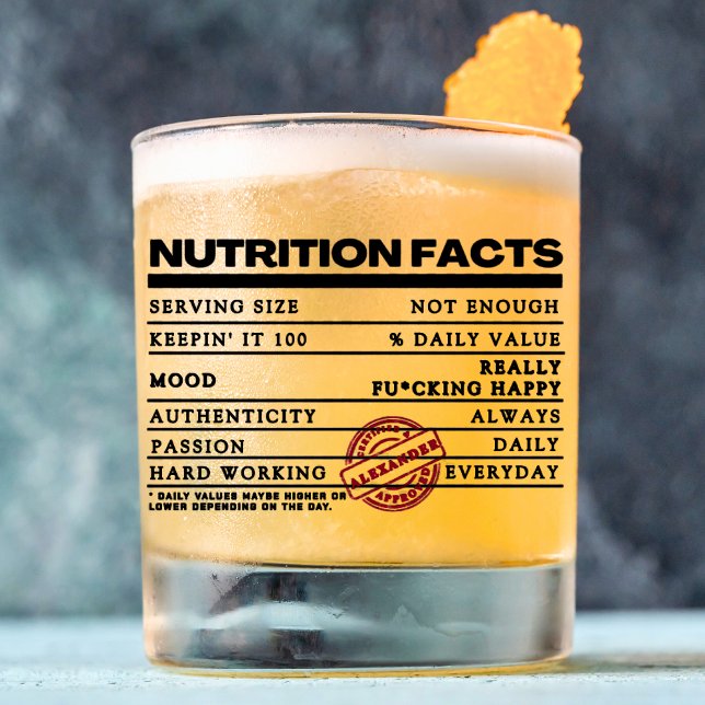 Funny Personalisiert Classic Typografy Label Whiskyglas (Von Creator hochgeladen)