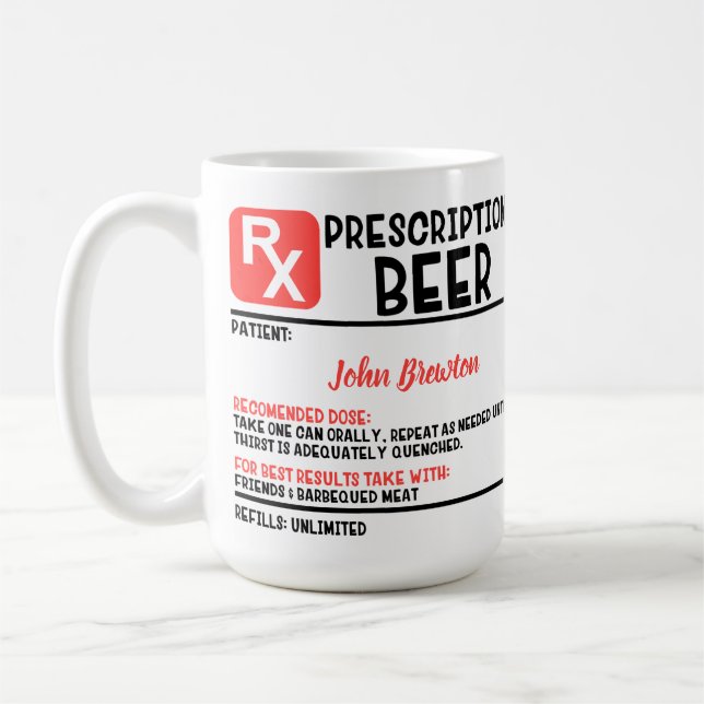 Funny Personalisiert Doctor Ber-Verschreibung Kaffeetasse (Links)