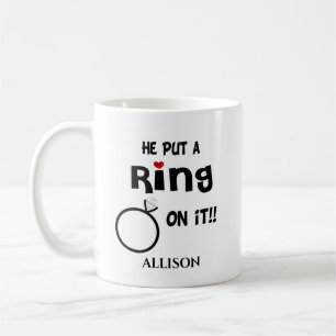 Funny Personalisiert Er setzte einen Ring drauf Kaffeetasse
