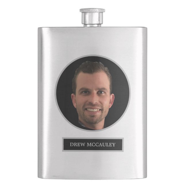 FUNNY Personalisiert Face Foto Trauzeuge Gift Flachmann (Vorderseite)