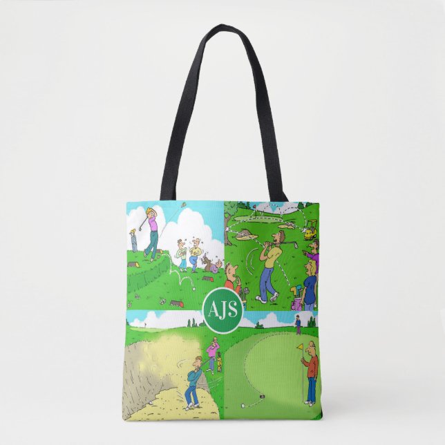 Funny Personalisiert Golf Themed. Tasche (Vorderseite)