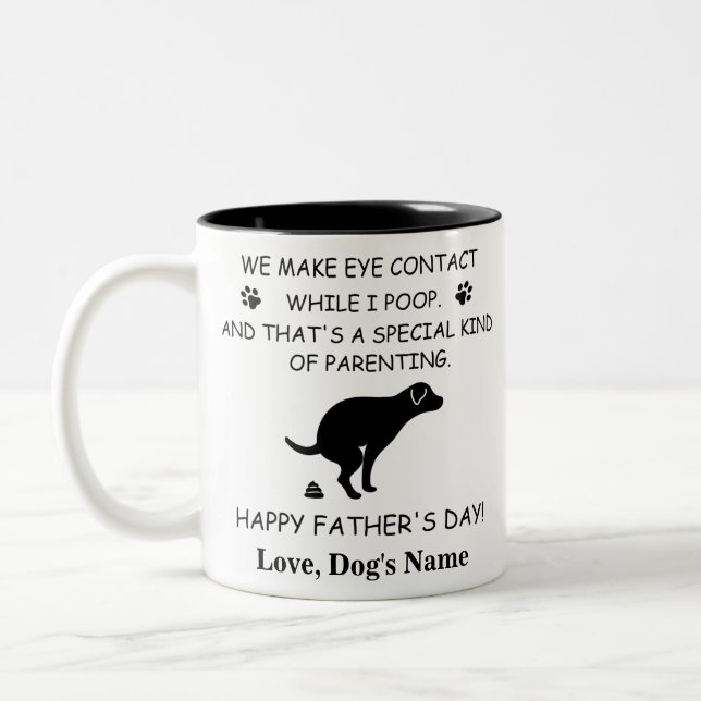 Funny Personalisiert Hund Vater, Hund Kack Vaterta Zweifarbige Tasse (Links)