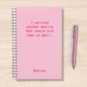 Funny Personalisiert I Überlebte Office Meeting Notizbuch