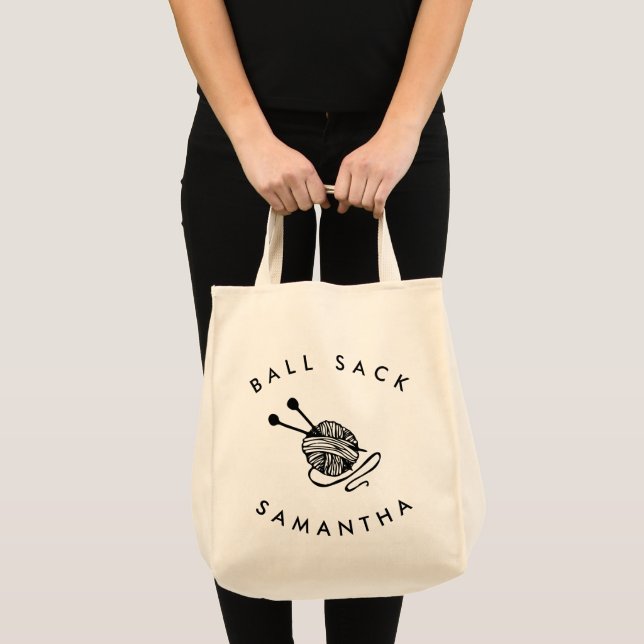 Funny Personalisiert Knitter Ball Sack Tragetasche (Vorderseite (Produkt))
