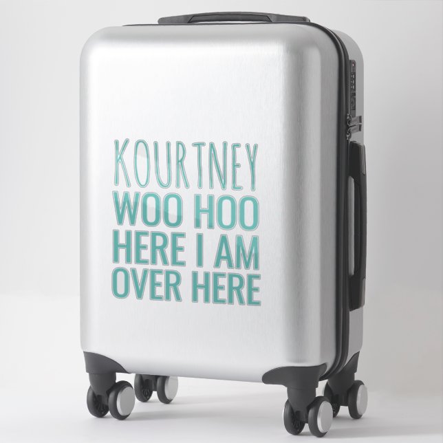 Funny Personalisiert Name Achtung Aquamarin Vinyl Aufkleber (Koffer)