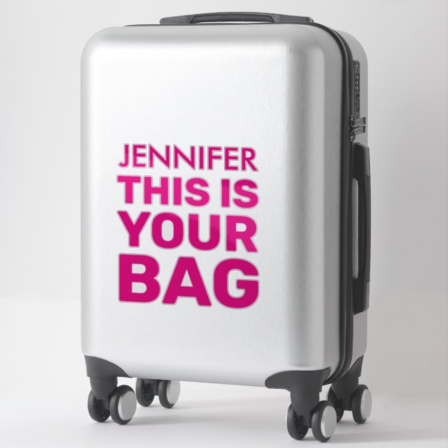 Funny Personalisiert Name Achtung Pink Vinyl Aufkleber (Koffer)