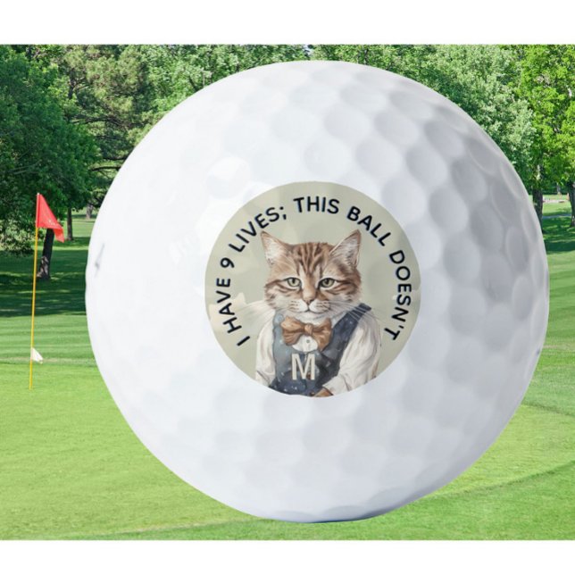 Funny Personalisiert Novelty Monogram Cat Advice Golfball (Von Creator hochgeladen)