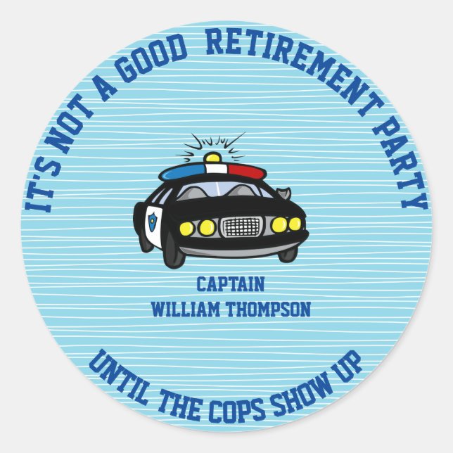 Funny Personalisiert Polizist Retirement Aufkleber (Vorderseite)