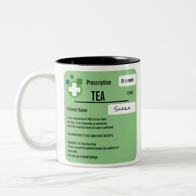Funny Personalisiert Prescription Tee Zweifarbige Tasse (Links)