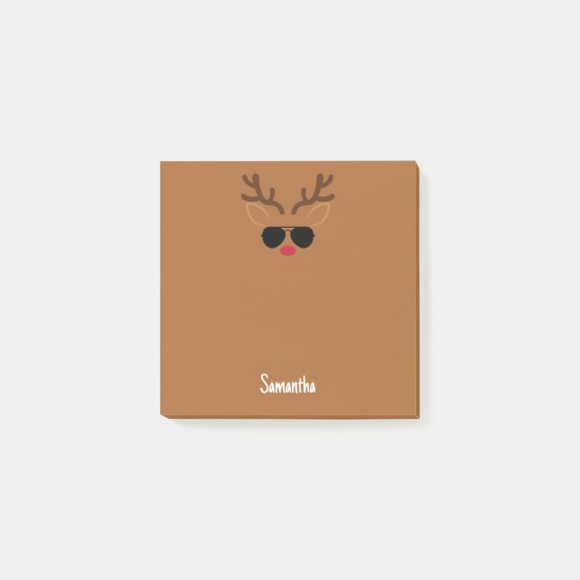 Funny Personalisiert Reindeer Sticky Notes Post-it Klebezettel (Vorderseite)