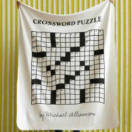 Funny Personalisiert Schwarz-weiß Crossword Puzzle Fleecedecke