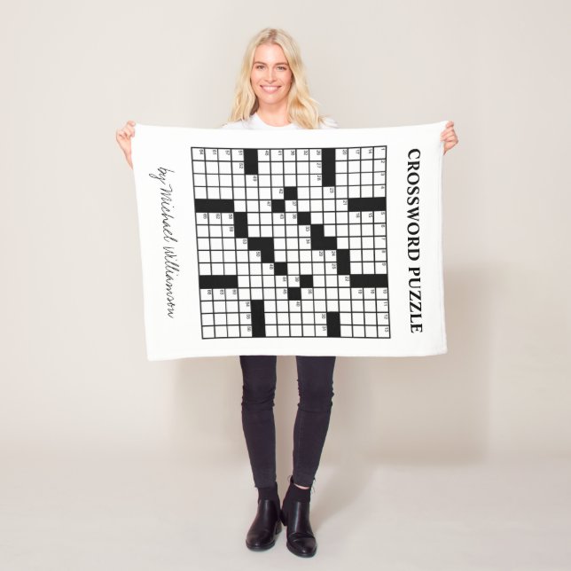 Funny Personalisiert Schwarz-weiß Crossword Puzzle Fleecedecke (Beispiel)