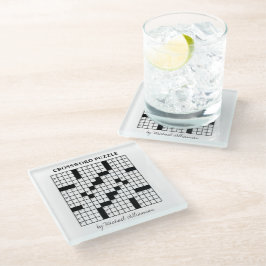 Funny Personalisiert Schwarz-weiß Crossword Puzzle Glasuntersetzer