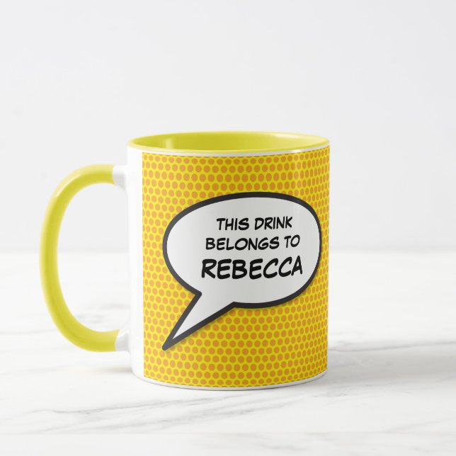 Funny Personalisiert Speech Bubble Tasse (Links)