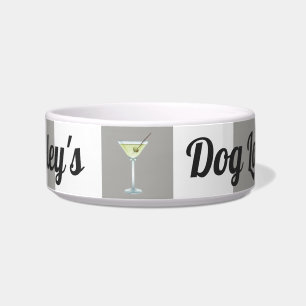 Funny Personalisiert Taupe Stripes Dog Lounge Napf