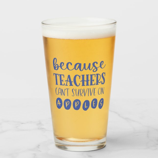 Funny Personalisiert Teacher Gift Survival auf Äpf Glas (Vorne (Gefüllt))